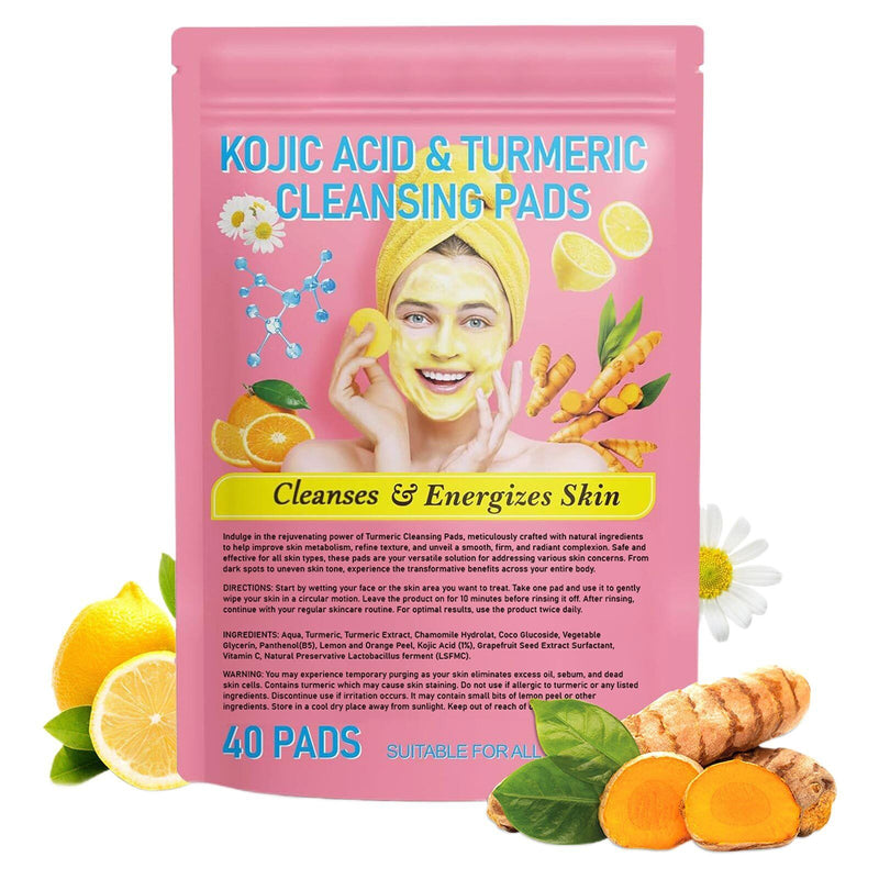 Turmeric & Kojic Acid Cleansing Pads (40 Pack)