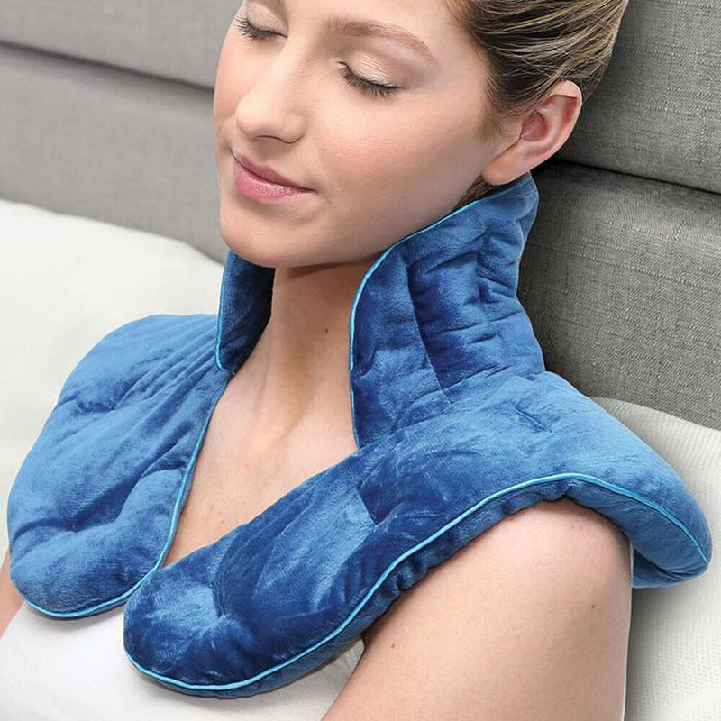 Therapeutic Weighted Hot or Cold Neck Wrap (Blue)