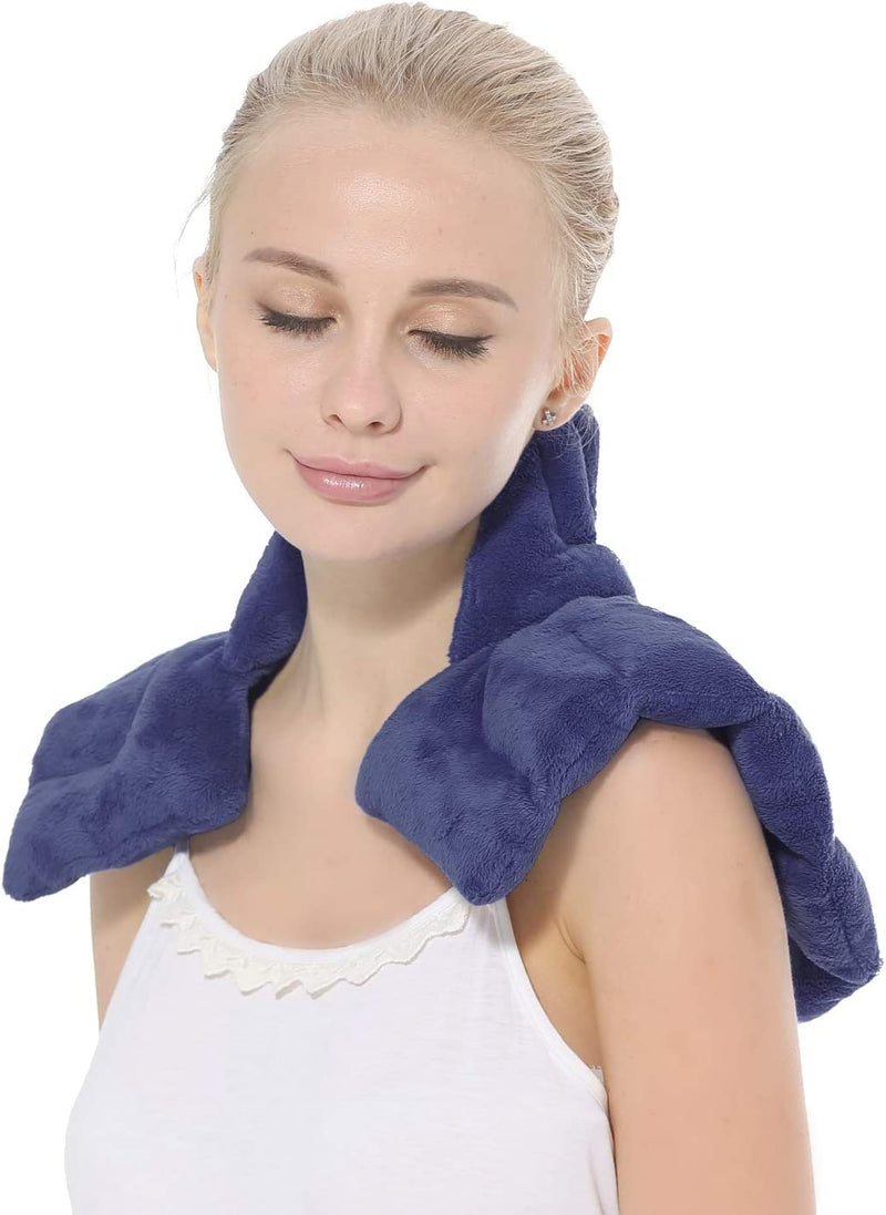 Therapeutic Weighted Hot or Cold Neck Wrap (Blue)